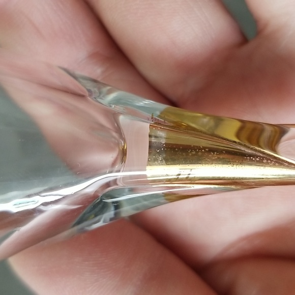 5 Vtg Aperitif Glasses With Gold Ribbon Stems - Picture 9 of 9